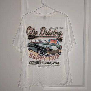 *3 FOR $9* Shein City Driving 1998 Chasing Time Back Graphic Oversized Tee Shirt